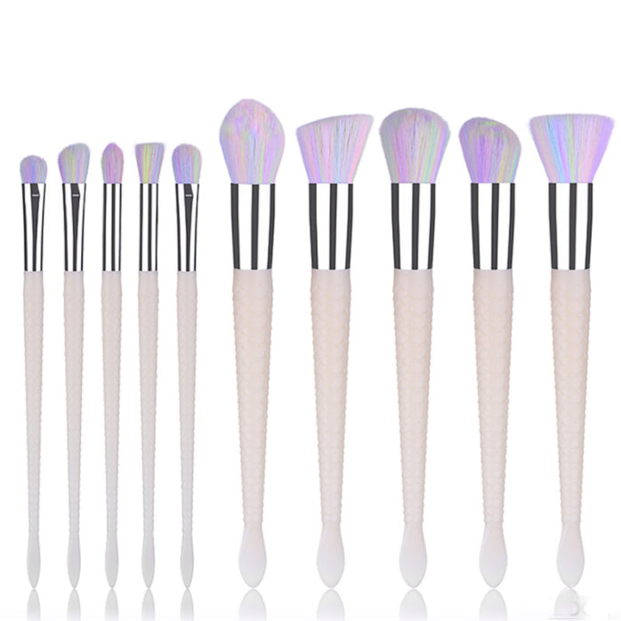 Rainbow White Fish Tail Brush set